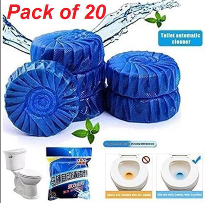 Elviora Toilet Bowl Cleaner Tablet Natural Deodorizer Bathroom Powerful (Pack of 20) Lemon Wipe Toilet Cleaner(20 x 1 g)
