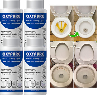 TVASHTA OxyPure 4-Pack Toilet Cleaner – Deep Cleaning & Germ Removal Floral Liquid Toilet Cleaner(4 x 25 ml)