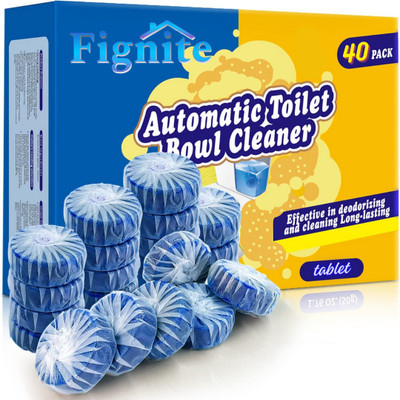 Fignite Automatic toilet bowl cleaners with a fresh scent to deodorize and descal. Original Rim Block(40 x 1 Wipes)