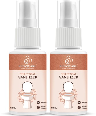 Senzicare Toilet Seat Sanitizer Spray | Reduces Risk of UTI & Infection Aquamarine Spray Toilet Cleaner(2 x 60 ml)