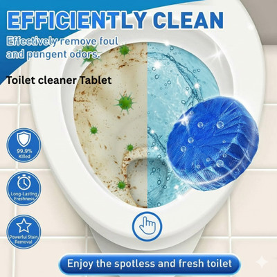 Elviora Automatic Toilet Bowl Cleaner Tablets (Pack of 10) – Cleans with Every Flush Lemon Wipe Toilet Cleaner(10 x 1 g)