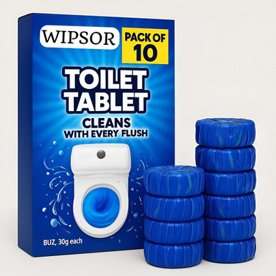 WIPSOR Automatic Flush Toilet Bowl Cleaner Tablets Toilet Tank Cleaner Pack of 10 Lemon Powder Toilet Cleaner(10 x 0.36 g)