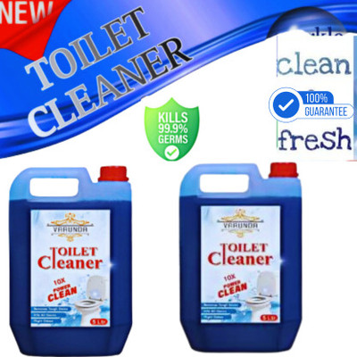varunda Toilet Cleaner I 10LTR Remove tough STAIIN Lavender Liquid Toilet Cleaner(2 x 5 L)