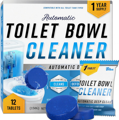 dovila Automatic Toilet Bowl Cleaner Tablets for Descaling & Deodorizing Regular Rim Block(12 x 12.5 g)
