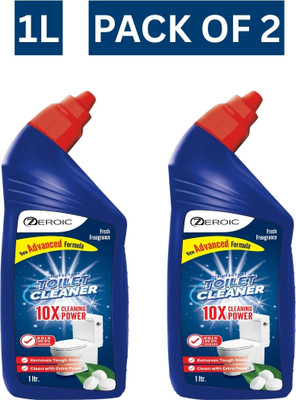 ZEROIC Natural Toilet Cleaner – Pack of 2 Anti-Germ & Eco-Friendly Formula Floral Liquid Toilet Cleaner(2 x 1 L)