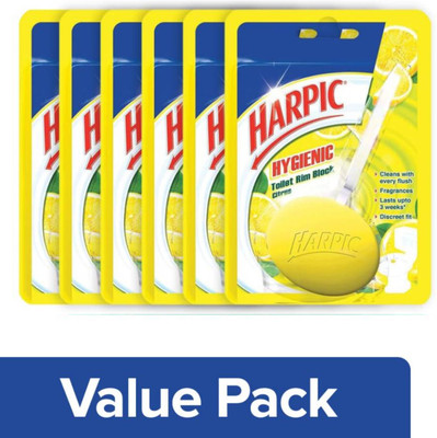 Harpic Hygienic Citrus Rim Citrus Block Toilet Cleaner(6 x 26 g)