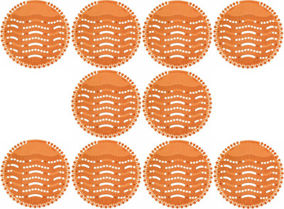 Karmarch HYGIENE Urinal Screen Mats with Fragrance for Bathroom and Toilet Use Orange Mat Toilet Cleaner(10 x 1 Wipes)