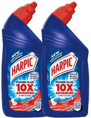 Harpic Power Plus 10X Advanced Original Fresh Toilet Cleaner Pack of 2 Liquid Toilet Cleaner(2 x 500 ml)