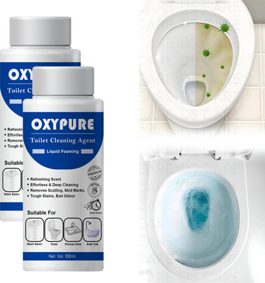 BKF Twin Pack of OxyPure Toilet Cleaner – 100ml Each, Quick Action Floral Liquid Toilet Cleaner(2 x 50 ml)