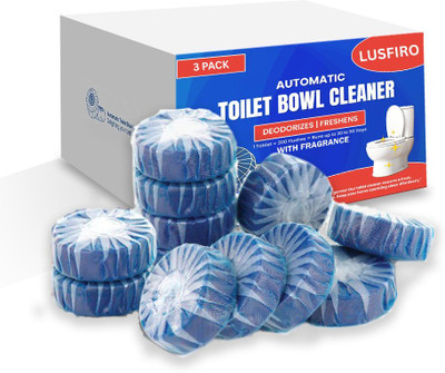 LUSFIRO Automatic Toilet Bowl Cleaners, Bathroom Toilet Tank Cleaner Tablets Ocean Rim Block(3 x 1 Wipes)