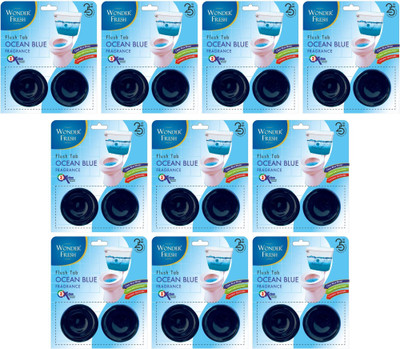 wonder fresh Flushmatic In-Cistern Toilet Cleaner Tablet | Flush Tank Cleaner Block Ocean Block Toilet Cleaner(10 x 100 g)