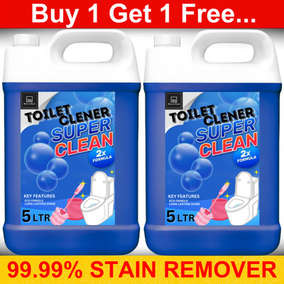BLISS & BLUSH Heavy Duty Toilet Bowl Cleaner Fumeless Deep Action 10L./.. Lavender Liquid Toilet Cleaner(2 x 5 L)