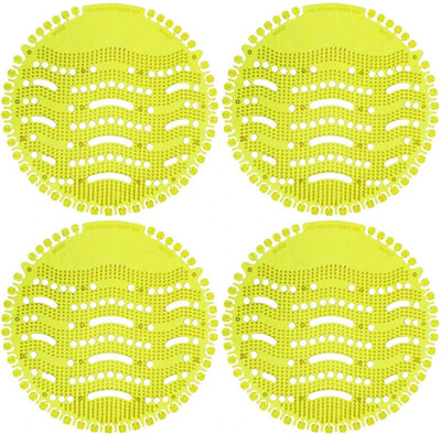 Karmarch Silicone Urinal Screen Mats with Fragrance for Bathroom and Toilet Use Lemon Mat Toilet Cleaner(4 x 1 Wipes)