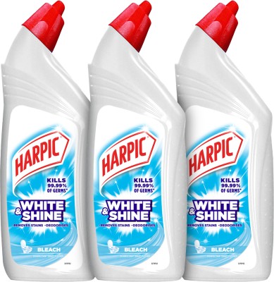 Harpic White and Shine Disinfectant Toilet Cleaner Bleach Liquid Liquid Toilet Cleaner(3 x 1 L)