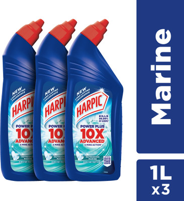 Harpic Power Plus Marine Liquid Toilet Cleaner 1L Marine Liquid Toilet Cleaner(3 x 1 L)