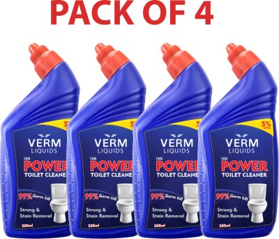 vermliquids Toilet Cleaner,Original -2 L|Cleaner (Pack of 4) Original Liquid Toilet Cleaner Gel Toilet Cleaner(4 x 500 ml)