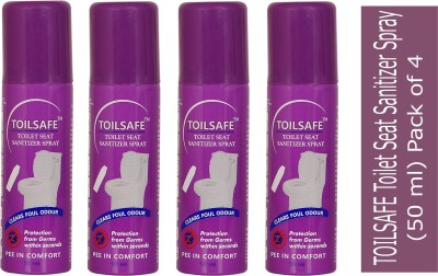 ToilSafe Toilet Seat Sanitizer Spray Pleasant Fresh Fragrance 50 ml pack of 4 Regular Spray Toilet Cleaner(4 x 50 ml)