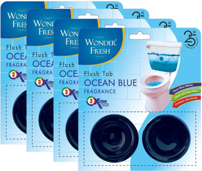 wonder fresh Flushmatic In-Cistern Toilet Cleaner Tablet | Flush Tank Cleaner Block Ocean Block Toilet Cleaner(4 x 100 g)