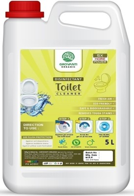 GROVANTI ORGANIC Disinfectant Toilet Cleaner(Yellow) Liquid,10X Extra Strong,Refill Pack-5 Litre Tangerine Liquid Toilet Cleaner(5 L)