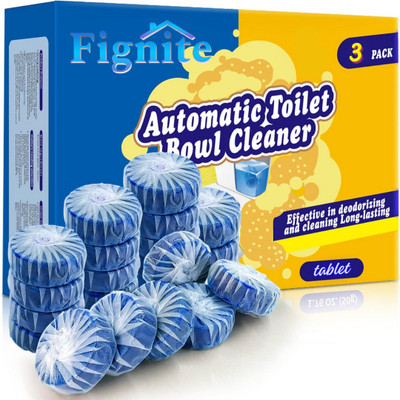 Fignite Automatic toilet bowl cleaners with a fresh scent to deodorize and descal. Original Rim Block(3 x 1 Wipes)