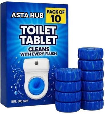 ASTA HUB Toilet Cleaner Tablet, Toilet Tank Cleaner, Powerful Cleaning, Mild Lemon Scent Lemon Block Toilet Cleaner(10 x 25 g)