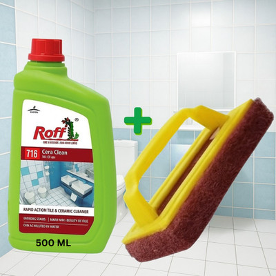 roff T16 Cera Clean Tile & Ceramic Cleaner (500ml) + Heavy Duty Scrubbing Brush Combo Liquid Toilet Cleaner(500 ml)