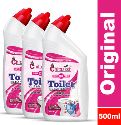 VJS Effective Toilet Cleaning Liquid – Triple Pack for Tough Stains Ocean Liquid Toilet Cleaner(3 x 166.67 ml)