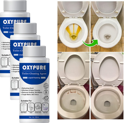 MDJ OxyPure Toilet Cleaning Liquid – 3 Bottles Combo (100ml Each) Floral Liquid Toilet Cleaner(3 x 33.33 ml)