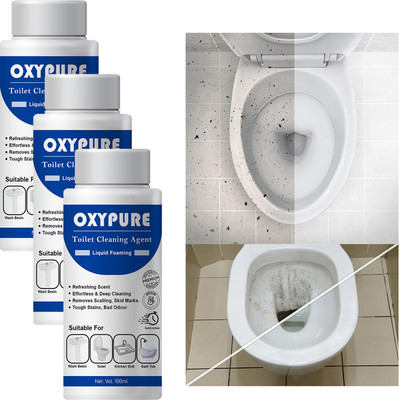 BKF OxyPure Triple Pack – 100ml Toilet Cleaning Liquid for Stains & Odor Floral Liquid Toilet Cleaner(3 x 33.33 ml)