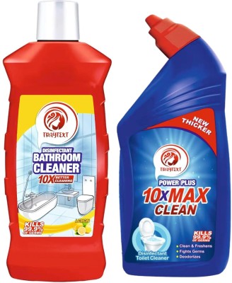 TRAYTEXT India's No. 1 Toilet Cleaner Liquid, Original & Bathroom Cleaner Liquid Floral Regular Liquid Toilet Cleaner(2 x 1000 ml)