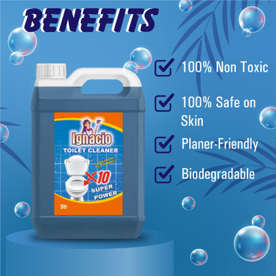 IGNACIO Removes Tough Stains-Disinfectant-Advanced Thick Formula-Long Lasting Freshness Regular Liquid Toilet Cleaner(5 L)