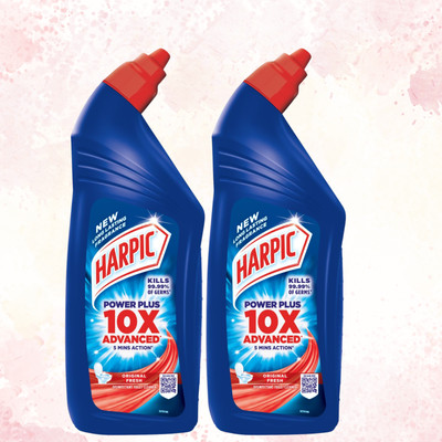 Harpic Powerplus Disinfectant Toilet Cleaner Liquid, Original Liquid Toilet Cleaner(2 x 1 L)