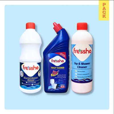Fressho Basic Bathroom Cleaning Pack - Complete Hygiene & Shine for Your Home Liquid Toilet Cleaner(2250 ml)
