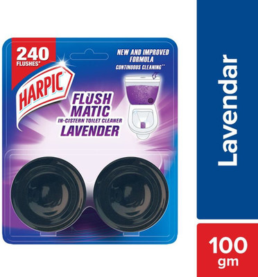 Harpic Flushmatic In-Cistern Lavender Block Toilet Cleaner(2 x 50 g)