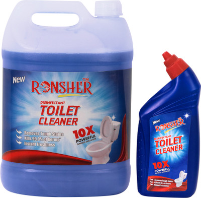 RONSHER Toilet Cleaner 5 L+500 ml Active Stain Removal & Instant Cleaning Aquamarine Liquid Toilet Cleaner(2 x 2750 ml) RONSHER Toilet Cleaner 5 L+500 ml Active Stain Removal & Instant Cleaning Aquamarine Liquid Toilet Cleaner(2 x 2750 ml)