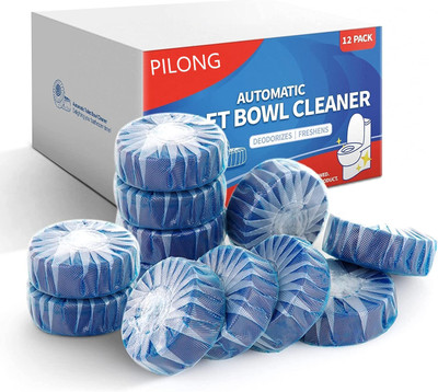 PILONG Hygienic Automatic Toilet Bowl Cleaner Tablets, Bathroom Toilet Tank Cleaner Ocean Rim Block(12 x 40 g)