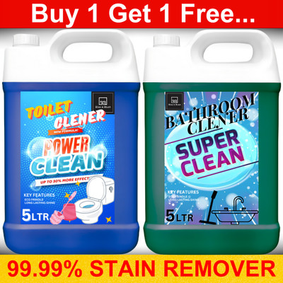 BLISS & BLUSH Toilet Cleaner Liquid 5ltr & Anti Bacterial Formulas bathroom cleaner 5L./. Lavender Liquid Toilet Cleaner(2 x 5 L)