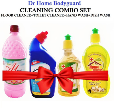 Dr home Bodyguard 1L Floor Cleaner + 500ML Toilet Cleaner + 500ML Dish Wash + 250ML Hand Wash Set Rose Liquid Toilet Cleaner(4 x 0.56 L)