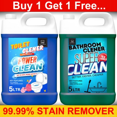 BLISS & BLUSH Toilet Cleaner & Bathroom Cleaner 10 Liter with 10x Power Clean Gel Formula Lavender Liquid Toilet Cleaner(2 x 5000 ml)