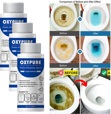 vcn OxyPure Toilet Cleaner – Pack of 3 (100ml Each) Multi-Surface Use Floral Liquid Toilet Cleaner(3 x 33.33 ml)