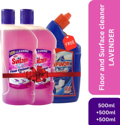 Svitzer Fresh Lavender Floor and Surface Cleaner 500ml Lemon Liquid Toilet Cleaner(3 x 333.33 ml)