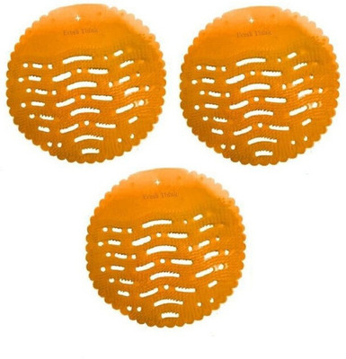 VIAAMA URINAL SCREEN MAT 3 PCS Orange Mat Toilet Cleaner(3 x 1 Wipes)