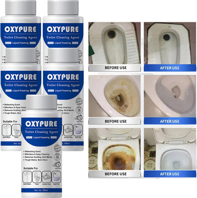 BKF OxyPure Toilet Cleaner – 5-Pack with Powerful Before & After Results Floral Liquid Toilet Cleaner(5 x 20 ml)