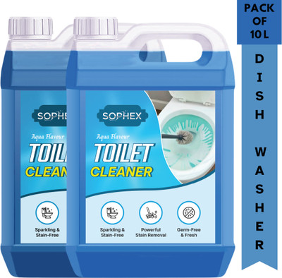 sophex Toilet Cleaner 10 Litre Can | Removes Limescale & Germs Ocean Liquid Toilet Cleaner(2 x 5 L)