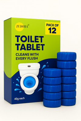 ZUDORA FreshGuard Toilet Cleaning Tablets – Stain & Limescale Protection Ocean Rim Block(12 x 1 Wipes)