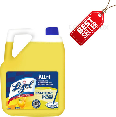 Lizol citrus floor disinfectant cleaner Lemon Liquid Toilet Cleaner(5 L)