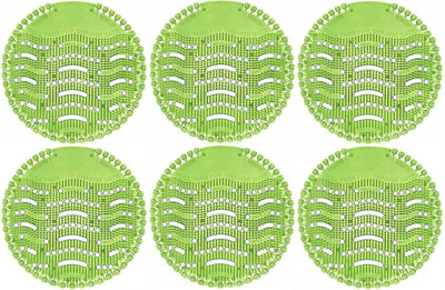 Karmarch Rubber Urinal Screen Mats with Fragrance for Bathroom and Toilet Use Apple Mat Toilet Cleaner(6 x 1 Wipes)