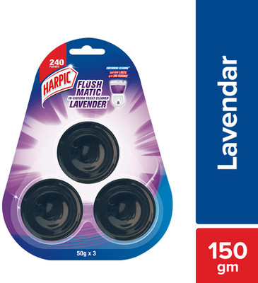 Harpic Flushmatic In-Cistern Lavender Block Toilet Cleaner(3 x 50 g)