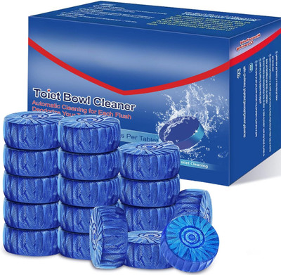 hirva creation 20pcs Auto Flush Toilet Cleaner Tablets – Blue Bubbles with Lemon Fresh Scent Lemon Block Toilet Cleaner(2000 ml)