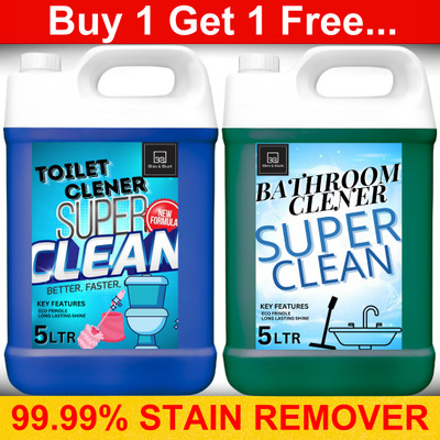 BLISS & BLUSH Toilet Cleaner & Bathroom Cleaner 10L Effective Cleaning|Natural,Chemical-Free Lavender Liquid Toilet Cleaner(2 x 5000 ml)